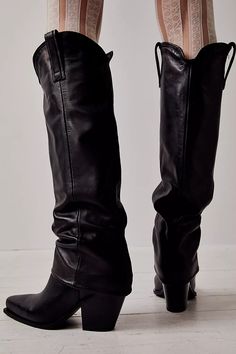 Take Me To Texas Tall Boots | Free People Chic Fitted Knee-high Moto Boots, Trendy Leather Knee-high Boots For Fall, Edgy Knee-high Boots For Workwear In Fall, Modern Wide Calf Knee-high Boots For Fall, Chic Knee-high Wedge Boots For Fall, Edgy Leather Wedge Boots For Fall, Trendy Fitted Leather Moto Boots, Trendy Leather Moto Boots, Modern Leather Knee-high Boots For Fall