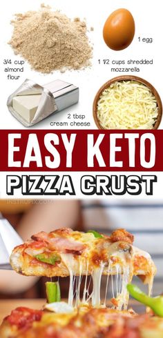 an easy keto pizza crust recipe with ingredients to make it