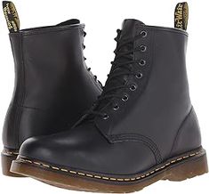 Unisex Dr. Martens 1460 Nappa Leather Lace Up Boots | Zappos.com Calf Length Boots, Women's Lace Up Boots, Soft Leather Boots, Laced Boots, Black Lace Up Boots, Dr Martens Boots, Leather Lace Up Boots, Dr Martens Shoes, Moto Boots