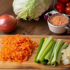 the vegetables are cut up and ready to be used as garnishes or dips