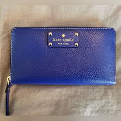 Beautiful Blue Neda Wallet. Lots Of Pockets And Space To Store Cards And Money. Nwt. Blue Travel Clutch Wallet, Everyday Blue Wallet With Zipper Closure, Classic Blue Travel Clutch, Classic Blue Clutch For Travel, Kate Spade Blue Wallet With Card Slots, Blue Clutch Wallet For Everyday Use, Kate Spade Blue Rectangular Wallet, Everyday Blue Bifold Wallet, Blue Bifold Wallet For Everyday Use