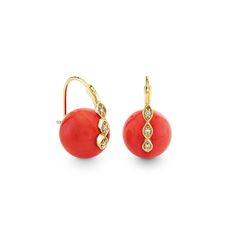 Elegant Coral Colored Red Coral Earrings, Elegant Red Coral Drop Earrings, Elegant Yellow Gold Jewelry With Red Coral, Elegant Red Coral Earrings, Formal Yellow Gold Jewelry With Red Coral, Elegant Red Coral Jewelry With Matching Earrings, Symbol Of Protection, Diamond Evil Eye, Coral Earrings