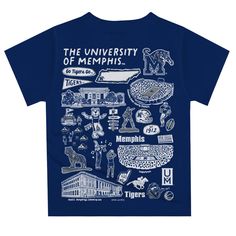 Let your kiddo look cool in his new Vive La Fete Impressions hand sketched artwork boys tee shirt. Let him play, go to the game, and cheer loudly and proudly with his University of Memphis Tigers gear by Vive La Fete.Celebrate and cheer on game day with our classic design University of Memphis Tigers Short Overstitched Crew Neck Sleeve Top. Officially Licensed product sold by Vive La Fete.This awesome graphics, fun and game day crew neck t-shirt features officially licensed University of Memphis University Of Memphis, Design University, Memphis Tigers, Hand Sketch, Boy Tees, Boy Blue, Tee Design, Blue Shorts, Look Cool