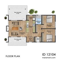 the floor plan for a two bedroom apartment