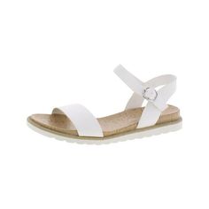 Manufacturer: Sun + Stone Size Origin: US Style Type: Slingback Sandals Collection: Sun + Stone Closure: Material: Man Made Fabric Type: Faux Leather Sku: BH5304607 Size: 5.  Color: White.  Gender: female.  Age Group: adult. Dressy Flats Shoes, Sequin Shoes, Gladiator Sandals Heels, Summer Sandals Flat, Low Wedge Sandals, Ankle Strap Block Heel, Sun Stone, Sandals Collection, Platform Wedge Heels