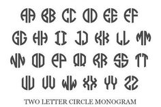 two letter circle monogram font