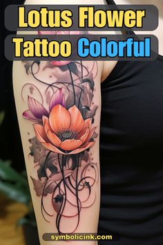 Lotus Flower Tattoo Colorful Lotus Bracelet Tattoo, Japanese Lotus, Lotus Bracelet, 3d Tattoos