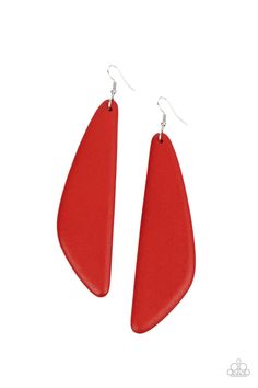 Painted in a fiery red finish, a flared wooden frame swings from the ear for a colorful summery look. Earring attaches to a standard fishhook fitting.

 Sold as one pair of earrings. Paparazzi Jewelry Images, Steampunk Jacket, Jewelry Watch, The Ear, Fiery Red, Paparazzi Accessories, Red Earrings, Red Paint, Wooden Earrings