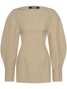 Jacquemus Le Robe Chemise Casaco Dress - Farfetch Yoko London, City Dress, Summer Beach Wear, Ballet Flat Shoes, Ski Wear, Lady Dior, Coat Dress, Jacket Tops, Nightwear