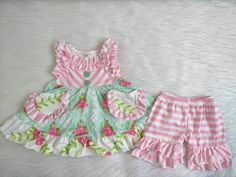 Sleeveless Ruffled Beach Set, Cotton Bloomers With Ruffle Hem For Summer, Fitted Cotton Sets With Ruffles, Cute Ruffled Bloomers For Spring, Cute Spring Bloomers With Ruffles, Cute Fitted Summer Sets, Cute Ruffled Bloomers For Beach, Short Ruffled Bloomers For Spring, Fitted Ruffled Bloomers For Summer