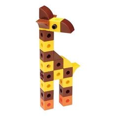 a giraffe made out of lego blocks on a white background