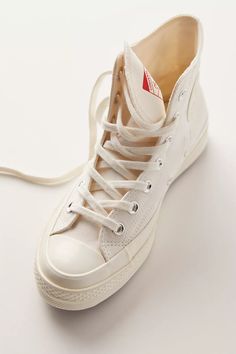 Chuck 70 Star High Top Sneakers | Free People Women’s Shoes, Dress With Converse, Shoes Fall, Hightop Sneakers, Shoes Ideas, White Converse, Chuck 70, Aesthetic Shoes, Fall Shoes