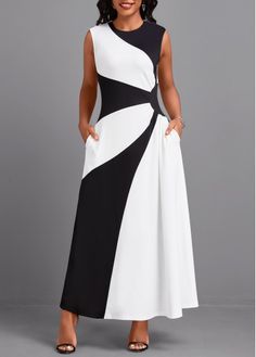 Color:Black;Size:S;Size:M;Size:L;Size:XL;Size:XXL;Package Contents:1 X Dress;Occasion:Other;Style:Bohemian; Two Color Dress, Black And White Dresses, Black And White Dress, Women's A Line Dresses, Fashion Sketches Dresses, Sketches Dresses, Black White Dress, Round Neck Dresses, Black N White Dress