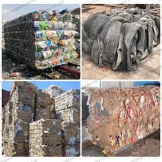 several pictures of different types of plastic bags and other things that are in the process