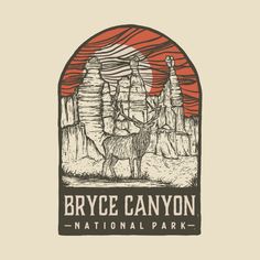 the logo for bryce canyon national park, which features an image of a deer and mountains