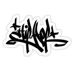 the word graffiti written in black ink on a white background