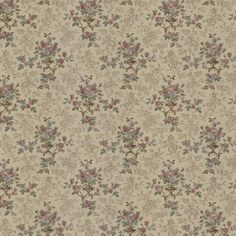 an old fashioned wallpaper with flowers on it