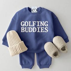 GOLFING BUDDIES Family Matching Sweatshirt/Set Gifts From Baby To Dad, Baby Boy Must Haves, Baby Boy Things, Baby Boy Shower Gifts, Rockabye Baby, Gender Neutral Baby Gifts, Baby Fits, Baby Necessities, Matching Sweatshirts