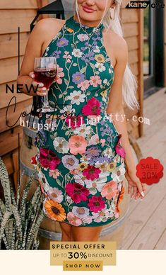 Wish Upon A Dream Floral Applique Halter Mini Dress Halter Mini Dress, Style Party, Dress Home, Floral Applique, Shoes With Jeans, Dress Size Chart, Romper Pants, Trending Dresses, Fit Style