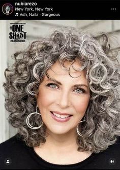 20 CURLY HAIRSTYLES FOR WOMEN OVER 50 - valemoods Gray Hair Highlights