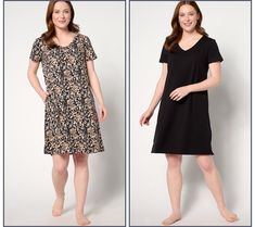 Cotton daydreaming? (Same!) Knit in smooth, 100% cotton comfort, these lounge dresses feel as good when you're enjoying your sunny garden or prepping a big family dinner at the stove, as they do when it's time to turn in. And because they're designed by Stan Herman, they look pretty when your neighbor stops by for afternoon tea, too! From Stan Herman. Spring Sleepwear For Relaxing At Home, Black Spring Sleepwear For Home, Summer Cotton Sleepwear For Relaxing At Home, Comfortable Spring Loungewear Dresses, Comfortable Lounging Dresses For Spring, Comfortable Black Sleepwear For Spring, Comfortable Cotton Sleep Dress, Comfortable Relaxed Fit Dress For Daywear, Comfortable Daywear Dress With Relaxed Fit