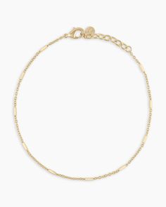 Tatum Anklet in Gold Plated, Women's by gorjana Gold Bracelet With Delicate Chain For Summer, Gold Delicate Chain Bracelet For Summer, Delicate Gold Chain Bracelet For Summer, Gold Anklets For Everyday Summer Wear, Chic Gold Bracelets For Summer, White Aura, Black Labradorite, Orange Agate, Yellow Opal