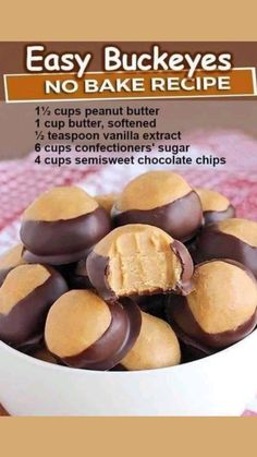 chocolate peanut butter no bake cookies in a white bowl