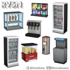 several different types of refrigerators and freezers in various styles, sizes and colors