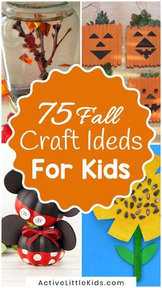 crafts for kids to make with pumpkins, flowers and other things that are made out of