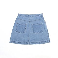 Item is in good used condition. >Size: S >Waist: 26" >Length: 16" 90s Blue Mini Skirt, 90s High Waist Blue Denim Skirt, 90s High-waist Blue Denim Skirt, 90s High Waist Denim Skirt, 90s Style Denim Blue Skirt For Summer, Blue Denim Skirt Summer 90s Style, 90s Denim Blue Skirt With Pockets, 90s Style Blue Denim Summer Skirt, Blue 90s Denim Skirt For Summer