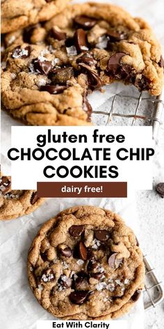 gluten free chocolate chip cookies with text overlay