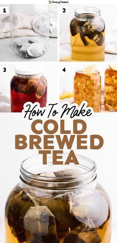 how to make cold cold brewed tea in a glass jar with ice cubes