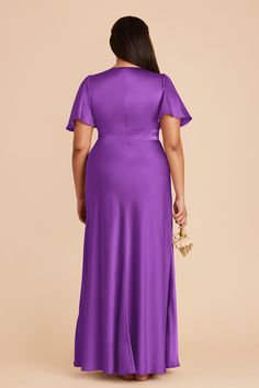 Marni Matte Satin Dress - AmethystMarni Matte Satin Dress - Amethyst Marni Dress, Satin Bridesmaid Dress, Birdy Grey, Satin Bridesmaid Dresses, Matte Satin, Bridesmaid Gown, Satin Dress, High Leg, Flutter Sleeves