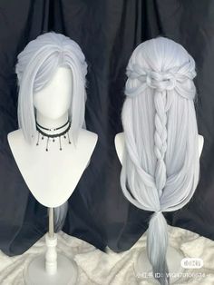 Anime Wig Hairstyles, Hair Horns Hairstyles, Character Design Hairstyles, Hairstyles Character Design, Short Fairy Hair, Fantasy Hair Styles, Royalty Hairstyles, Sci Fi Hairstyles, Braid Hair Ideas