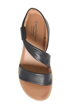 Smooth leather straps enhance the everyday ease of a streamlined wedge sandal complete with comfort-enhancing memory foam cushioning. 2 1/2" heel Slingback strap Pillowtop® memory foam footbed Leather upper/synthetic and textile lining/synthetic sole Imported Cushioned Medium Width Wedge Heel Sandals, Comfortable Sandals With Ortholite Insole And Wedge Heel, Comfortable Wedge Heel Slingback Sandals With Arch Support, Wedge Heel Sandals With Ortholite Insole, Medium Width Wedge Heel Sandals With Ortholite Insole, Smooth Leather, Wedge Sandals, Memory Foam, Womens Sandals