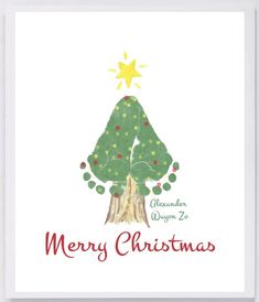 a christmas card with a tree on it