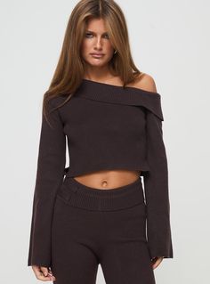 Off-the-shoulder top  Folded neckline, split at sides  Good stretch, unlined  Princess Polly Lower Impact 63% reclaimed polyester 25% polyester 12% nylon Cold hand wash Festival Romper, Fleece Dress, Casual Rompers, Outerwear Outfit, Loungewear Sets, Curve Dresses, Casual Tank Tops, Off The Shoulder Top, Tops Fall