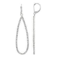 Add a stunning accessory to your ensemble with these alluring pave elongated drop earrings from Simply Vera Vera Wang. Add a stunning accessory to your ensemble with these alluring pave elongated drop earrings from Simply Vera Vera Wang. EARRING DETAILS Length: 2.75 in. Backings: leverback Metal: alloy Finish: polished Material: plastic Nickel safe Not appropriate for children 14 years old and younger. Size: One Size. Color: Silver. Gender: female. Age Group: adult. Vera Wang Collection, Vintage Style Outfits Retro, Stone Drop Earrings, Simply Vera Wang, Simply Vera, Vintage Style Outfits, Vera Wang, Gender Female, Jewelry Earrings Dangle