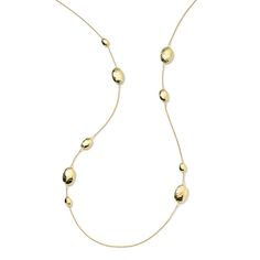 From the IPPOLITA Gold Classico Collection, this stunning necklace boasts a timeless design that is ideal for everyday or formal wear. Crafted in 18k yellow gold, this necklace features hand-hammered oval stations that adorn a delicate chain that is 36 inches in length. This glistening style looks perfect when worn alone or layered with other necklace styles for an on-trend look. IPPOLITA Style #: GN277B 18k Gold Chain, Oval Beads, Station Necklace, Stunning Necklace, Chain Pendants, Layered Necklaces, Wearable Art, Green And Gold, Gold Chain