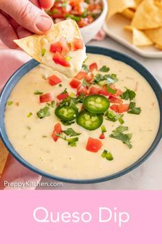 quesadilla dip in a bowl with tortilla chips