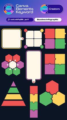 the game elements keyword is displayed in this screenshote, with different shapes and colors