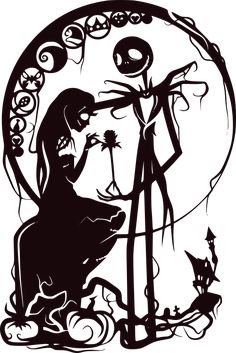 a black and white drawing of a woman holding an umbrella in front of a full moon