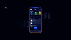 the ux app is displayed on an iphone's screen, and it appears to be dark