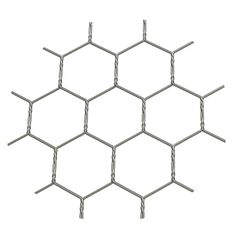 the hexagonal wire mesh is shown in silver