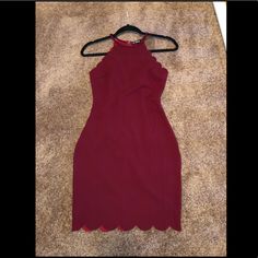 Never Worn, Great Condition Spring Stretch Burgundy Dress, Burgundy Stretch Dress For Spring, Burgundy Midi Mini Dress For Spring, Dresses Shein, Cranberry Color, Shein Dress, Shein Dresses, Cranberry, Colorful Dresses