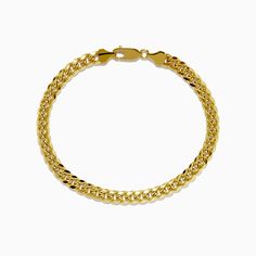 Men's 14K Yellow Gold Hollow Curb Chain Link Bracelet 8 3/4" Gem Diamonds, Effy Jewelry, Colored Gems, Diamond Shop, Pendant Rings, Precious Gems, Curb Chain, Lab Diamonds, Chain Link Bracelet