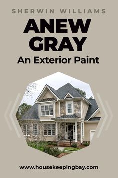 the front cover of an exterior paint book, featuring a house with gray siding and white trim