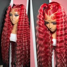 ad eBay - New Human Hair Loose Deep 13x4 13x6 Lace Front Wigs 5X5 Lace Closure Wigs Women - Buy Now, click the link (eBay) Cute Wigs For Black Women Color, Red Frontal Wig Hairstyles, Exotic Wig Hairstyles, Colored Deep Wave Wig, Ginger Lace Wig, Colored Wigs On Dark Skin, Lace Front Wigs Hairstyles, Red Wig For Black Women, Red And Black Wig