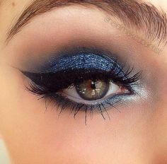 Gala Make Up, Blue Makeup Looks, Wedding Makeup Tutorial, Formal Makeup, Glitter Eye Makeup, Braut Make-up