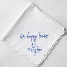 For Happy Tears Custom Embroidered Wedding Handkerchiefs for Bride or Mother of the Bride Mother Of Bride Handkerchief, Gift To Mother Of The Bride, Gift For Bride Who Lost Mother, Maid Of Honor Gift To Bride Wedding Day, Cool Wedding Gifts For The Couple, Bridesmaid Embroidery Gifts, Mother Of The Bride Wedding Gift, Gifts For Mother Of Bride, Wedding Day Gifts For Bride